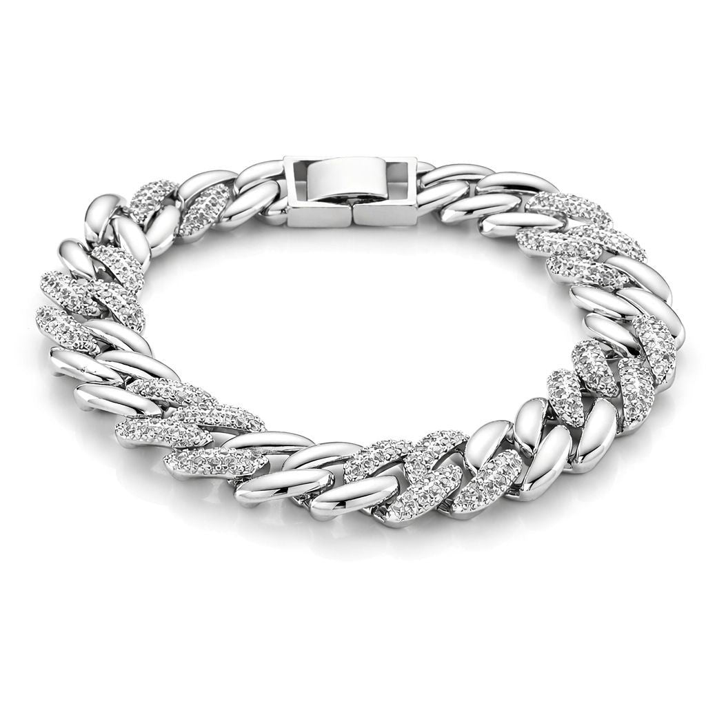 Weißer Zirkonia Armband ca. 18.5 cm Nickelfreies Messing