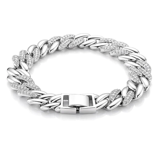Weißer Zirkonia Armband ca. 18.5 cm Nickelfreies Messing