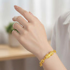 Nickelfreies Messing Armband ca. 18 cm + 2.5 cm Extender, ca. 13,50g, Goldfarben