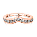 D'Joy Wishbone Ring mit Diamantakzenten, 925 Silber 750 Roségold Vermeil