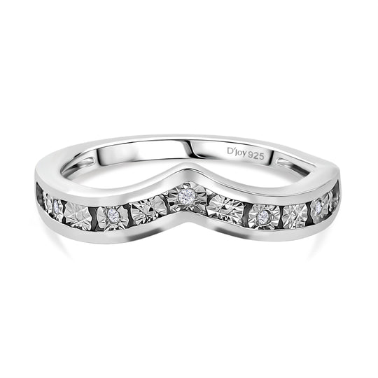 Weißer Diamant Ring 925 Silber 750 Gelbgold Vermeil (Größe 19.00)