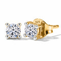 LUXURIANT 0,50 ct. SGL zertifizierte SI-GH Labor Diamant Ohrringe, 925 Silber 750 Gelbgold Vermeil