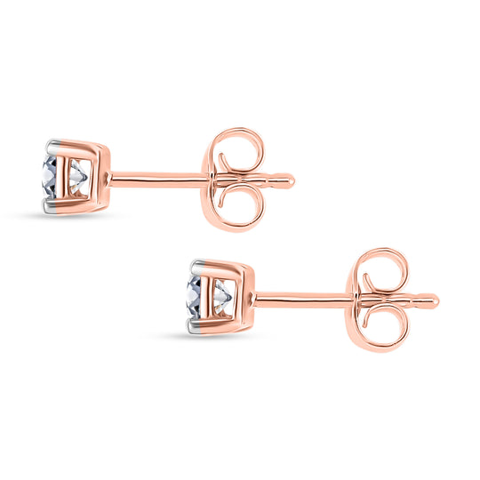 LUXURIANT DIAMOND - Lab Grown Diamant SI-GH SGL zertifiziert Ohrringe 925 Silber 750 Gelbgold Vermeil ca. 0.50 ct
