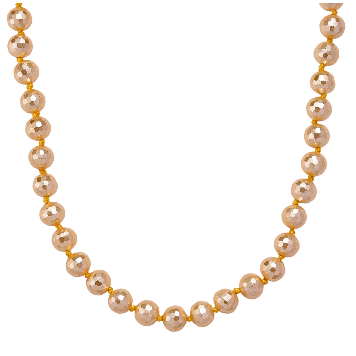 Goldene Südsee Farbe Muschelkernperle (8-10 mm) Halskette ca. 45 cm + 5 cm Extender, 316L Edelstahl Vergoldet