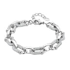 Weißer Zirkonia Armband ca. 18 cm + 2.5 cm Extender, Nickelfreies Messing