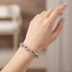 Weißer Zirkonia Armband ca. 18 cm + 2.5 cm Extender, Nickelfreies Messing