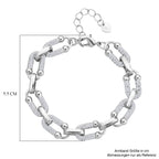 Weißer Zirkonia Armband ca. 18 cm + 2.5 cm Extender, Nickelfreies Messing