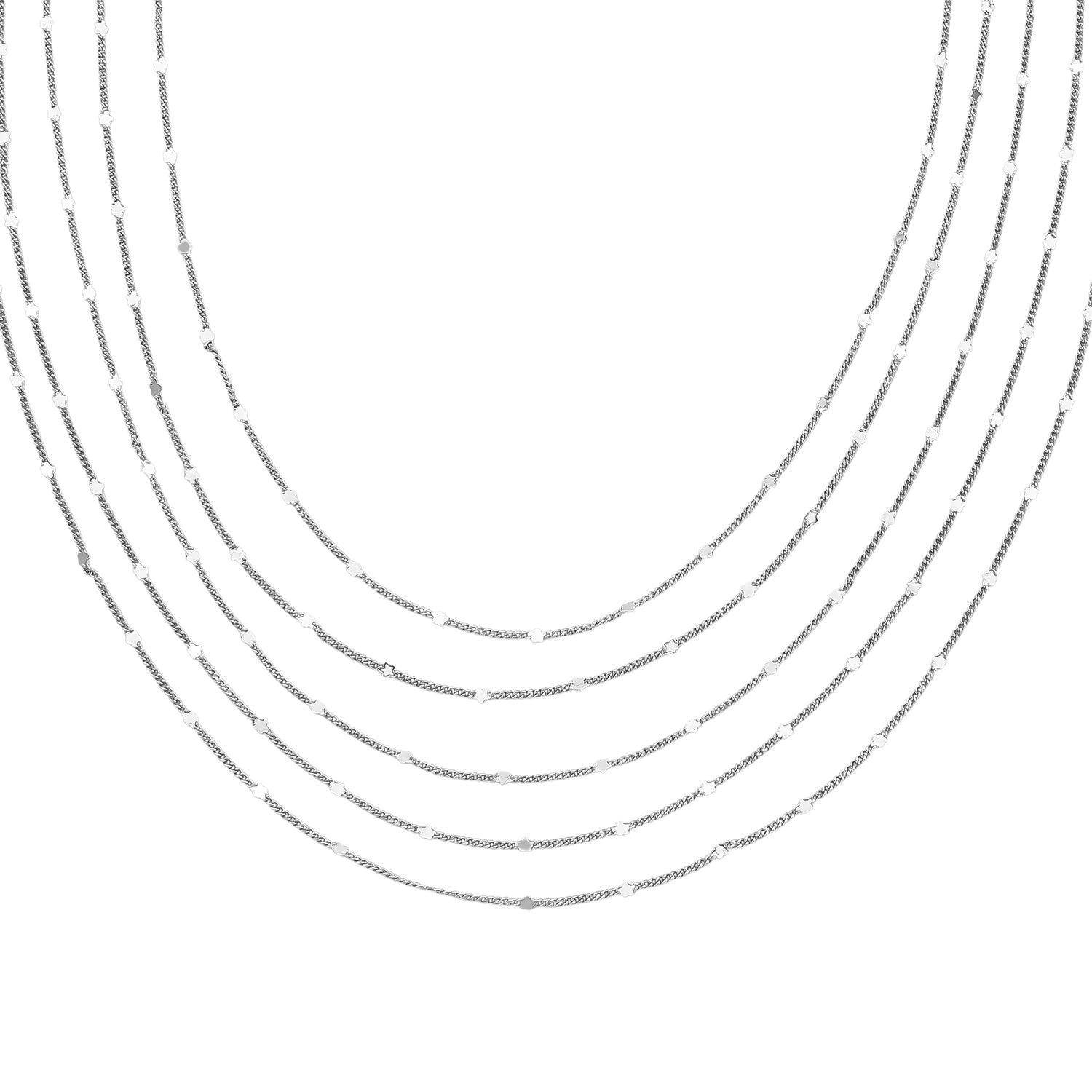 Nickelfreies Messing Halskette ca. 50 cm + 3.5 cm Extender, rhodiniert vergoldet, ca. 12,50g
