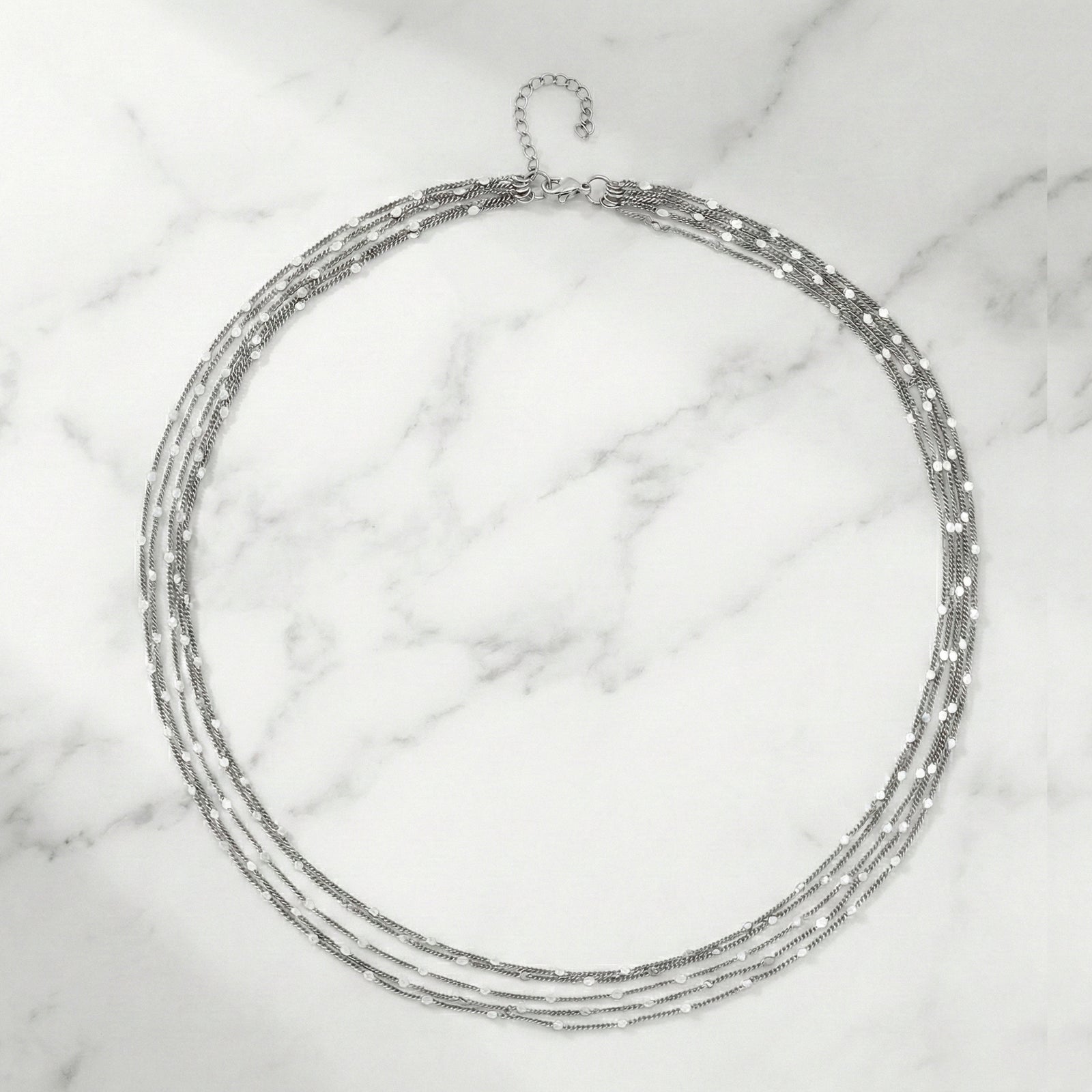 Nickelfreies Messing Halskette ca. 50 cm + 3.5 cm Extender, rhodiniert vergoldet, ca. 12,50g