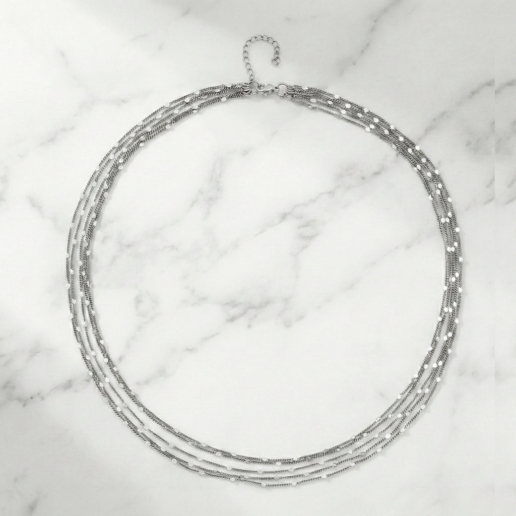 Nickelfreies Messing Halskette ca. 50 cm + 3.5 cm Extender, rhodiniert vergoldet, ca. 12,50g