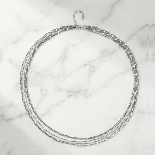 Nickelfreies Messing Halskette ca. 50 cm + 3.5 cm Extender, rhodiniert vergoldet, ca. 12,50g