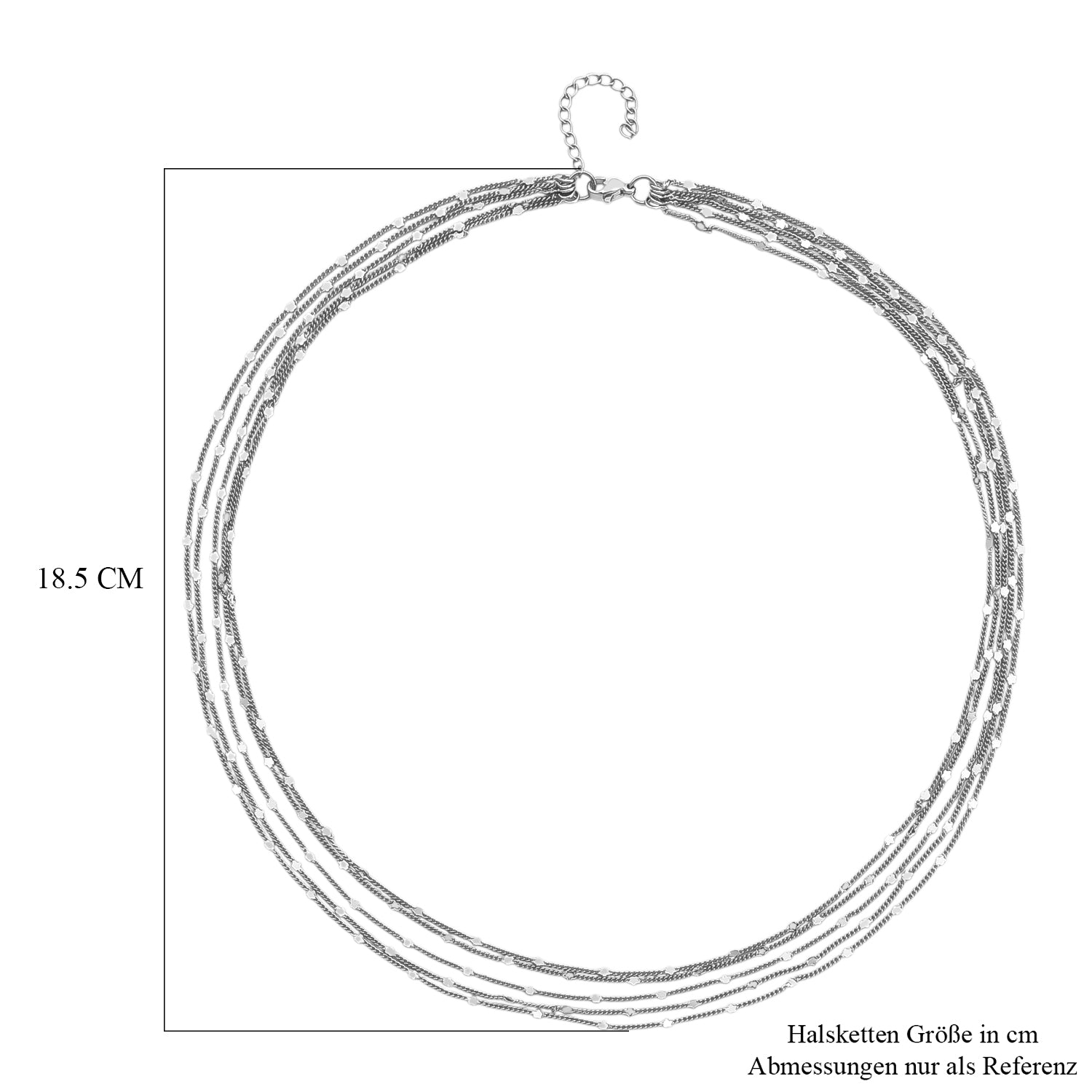 Nickelfreies Messing Halskette ca. 50 cm + 3.5 cm Extender, rhodiniert vergoldet, ca. 12,50g