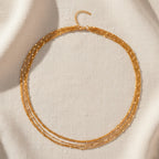 Nickelfreies Messing Halskette ca. 50 cm + 3.5 cm Extender, Gelb Vergoldet, ca. 12,50g
