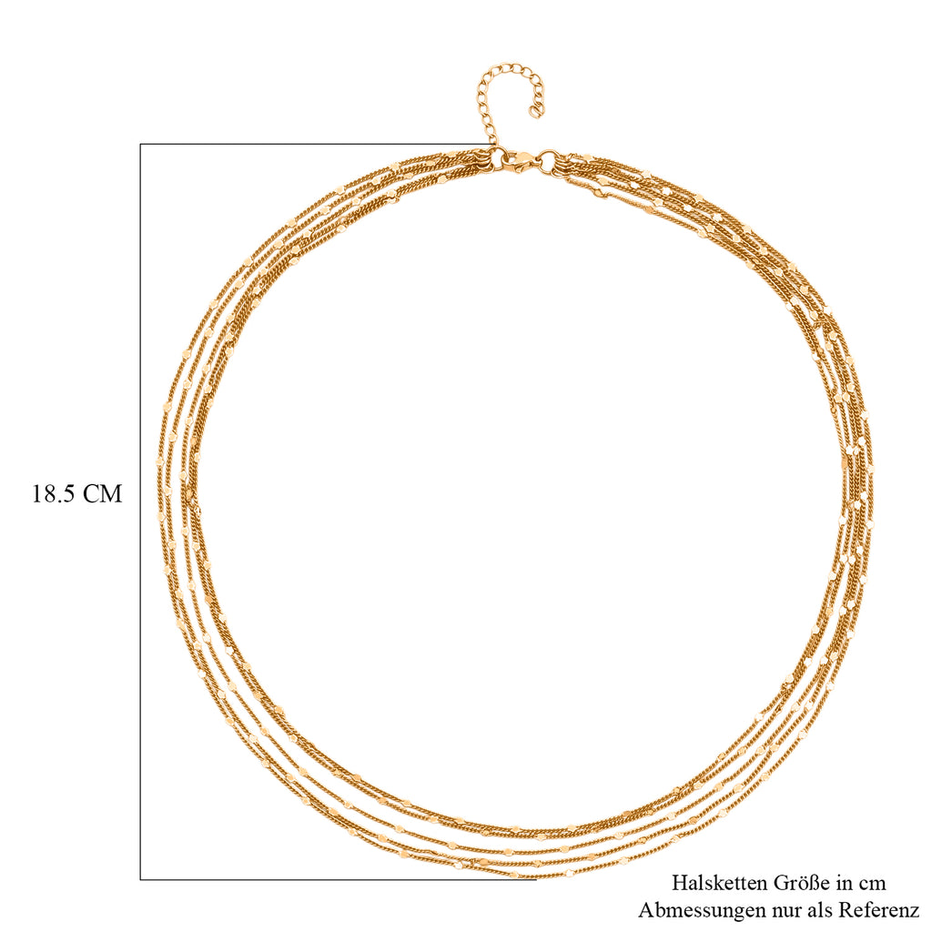 Nickelfreies Messing Halskette ca. 50 cm + 3.5 cm Extender, Gelb Vergoldet, ca. 12,50g