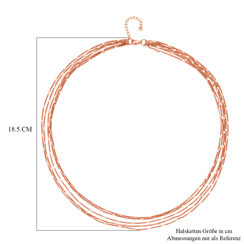 Nickelfreies Messing Halskette ca. 50 cm + 3.5 cm Extender, rosévergoldet, ca. 12,50g