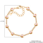 Rosa Kristall Armband ca. 18.5 cm + 2.5 cm Extender, Nickelfreies Messing Vergoldet