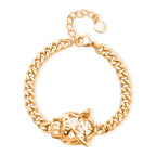 Grüner Kristall Armband ca. 19 cm + 5 cm Extender, Nickelfreies Messing, Gelb Vergoldet