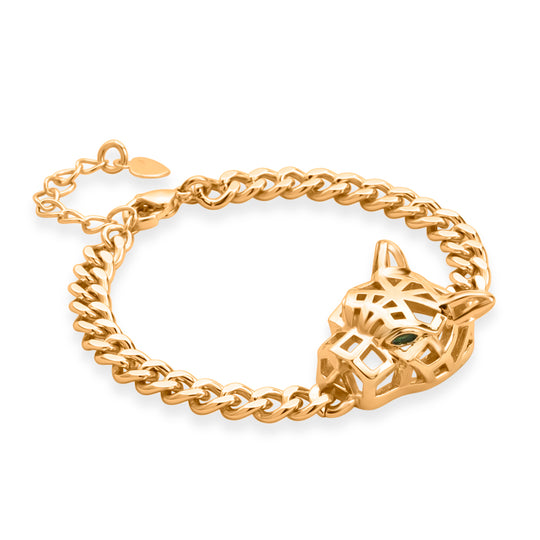 Grüner Kristall Armband ca. 19 cm + 5 cm Extender, Nickelfreies Messing, Gelb Vergoldet