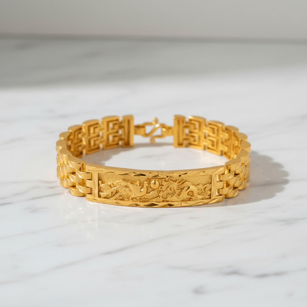 GOLD LOOKS - Pixiu Armband, Nickelfreies Messing, ca. 19.75 cm ca. 36,50g