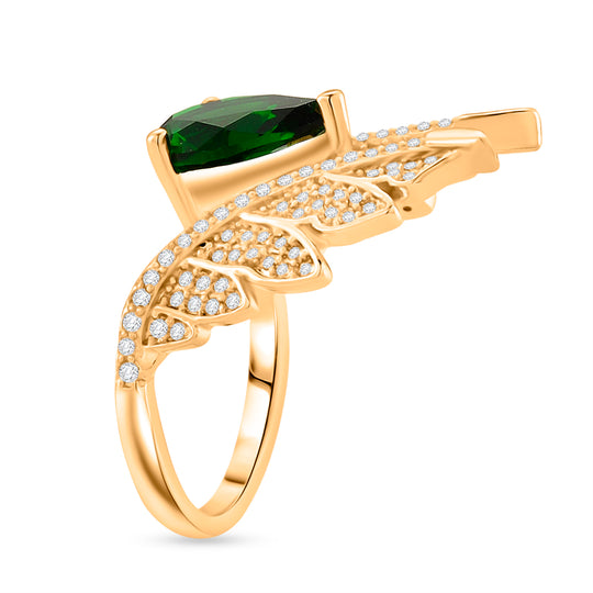 Grüner Zirkonia, Weißer Zirkonia Ring Nickelfreies Messing (Größe 17.75)