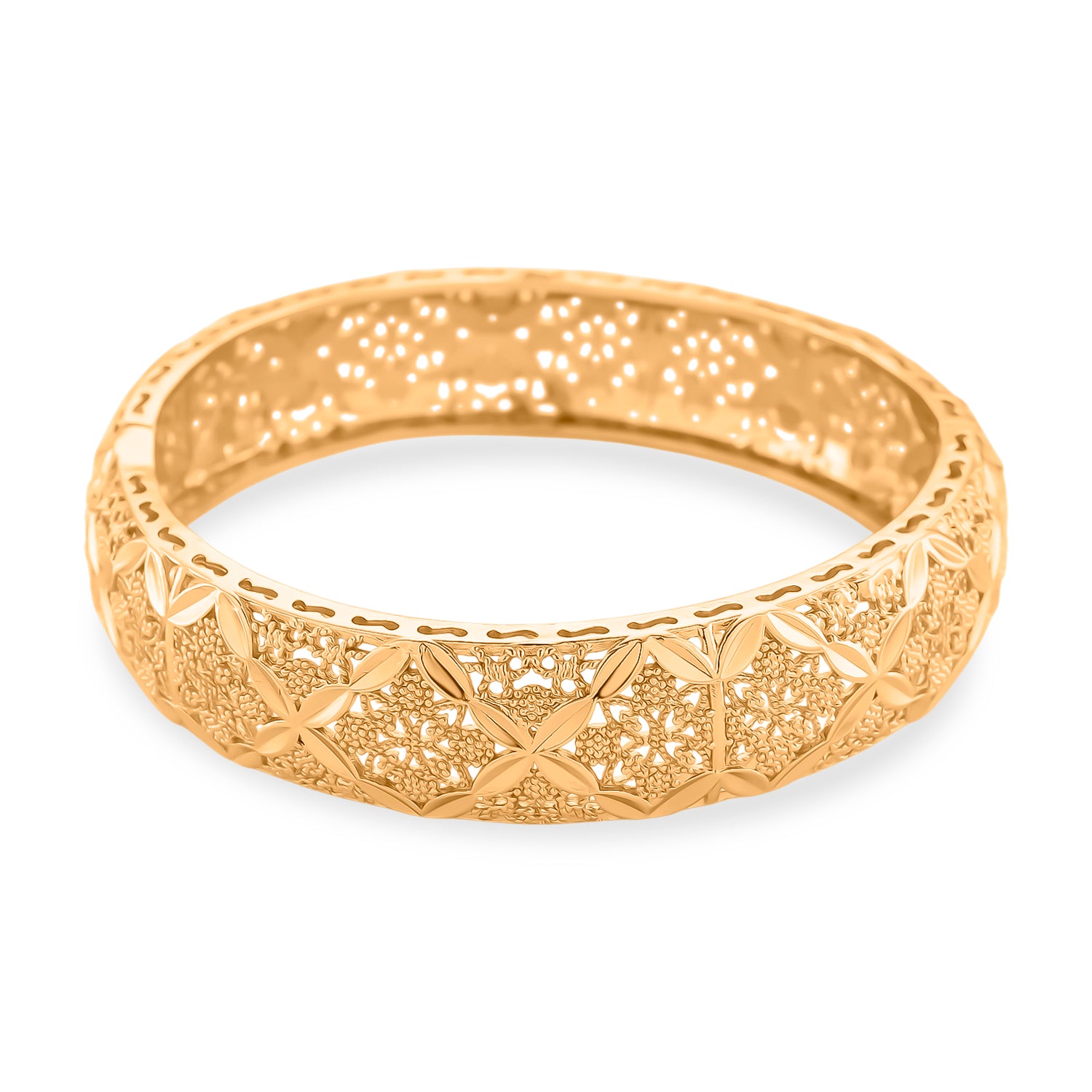 GOLD-LOOKS Marrakesh Geometrischer Design Armreif, Nickelfreies Messing, ca. 19 cm ca. 28,40g