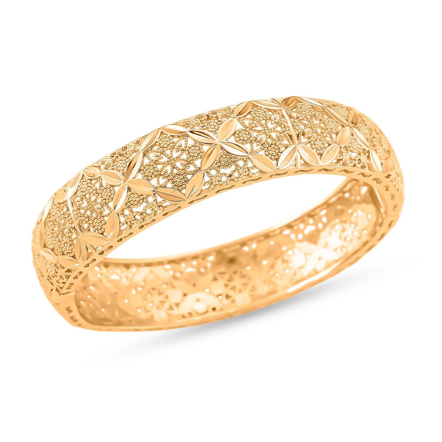 GOLD-LOOKS Marrakesh Geometrischer Design Armreif, Nickelfreies Messing, ca. 19 cm ca. 28,40g