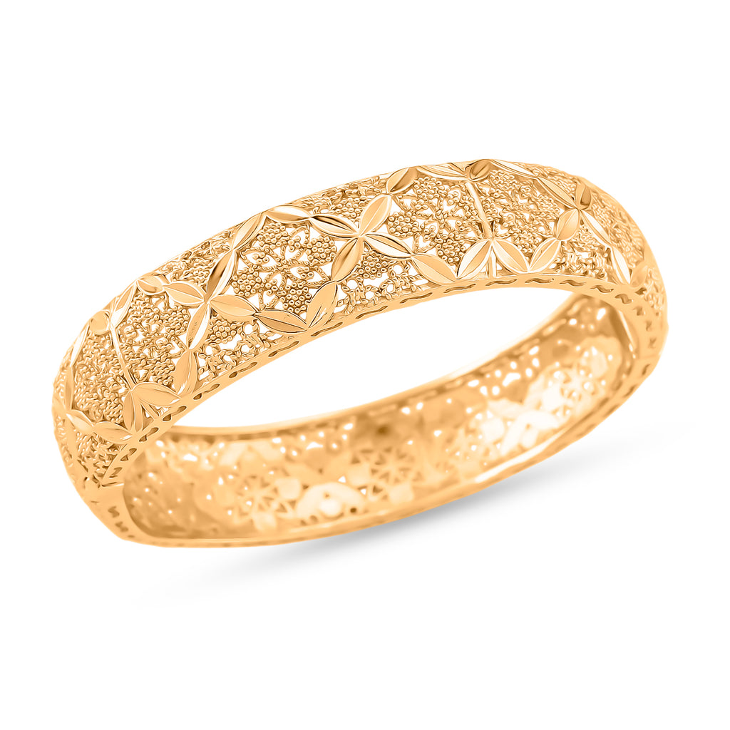 GOLD-LOOKS Marrakesh Geometrischer Design Armreif, Nickelfreies Messing, ca. 19 cm ca. 28,40g