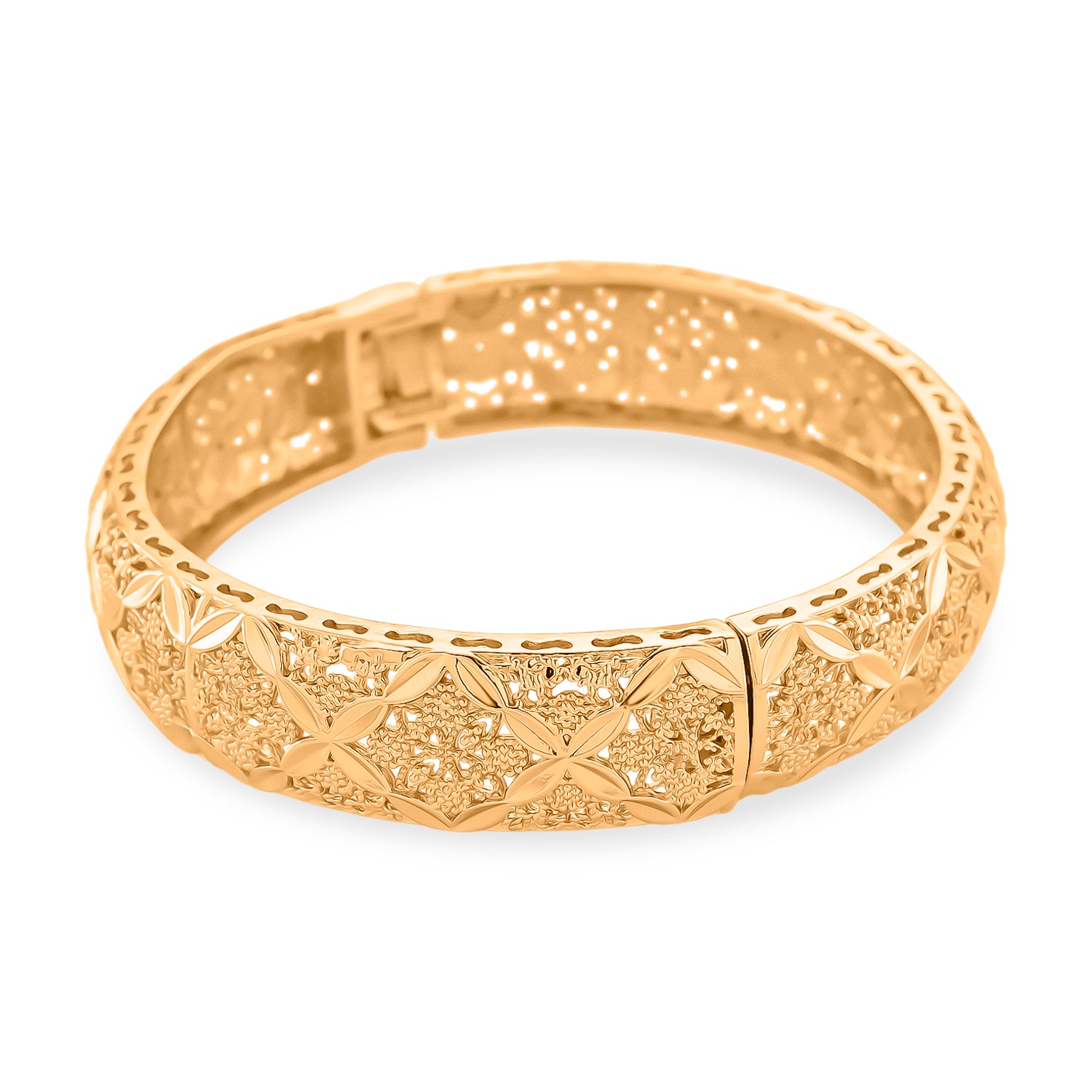 GOLD-LOOKS Marrakesh Geometrischer Design Armreif, Nickelfreies Messing, ca. 19 cm ca. 28,40g