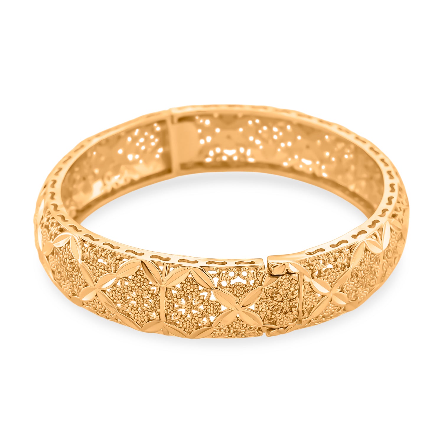 GOLD-LOOKS Marrakesh Geometrischer Design Armreif, Nickelfreies Messing, ca. 19 cm ca. 28,40g