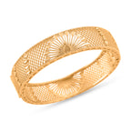 GOLD-LOOKS Pfauen-inspiriertes Design Armreif, Nickelfreies Messing, ca. 19 cm ca. 23,60g