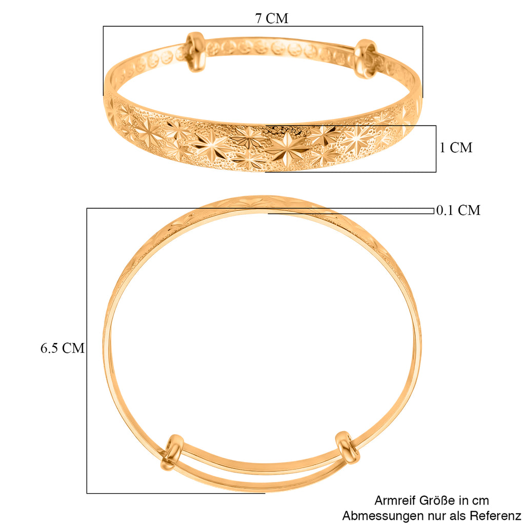 Nickelfreies Messing Armreif, Flexibles (18 - 19 cm) ca. 16,20g, vergoldet