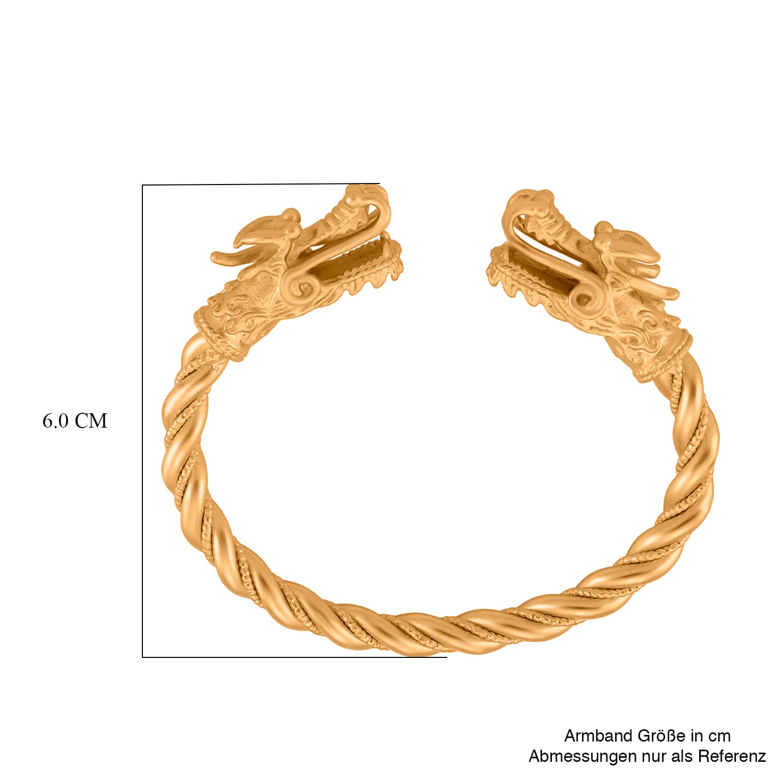 Drachen Armreif, Nickelfreies Messing, flexibel (16.50 - 18 cm), ca. 33,00g