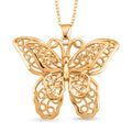 GOLD LOOKS - Schmetterling Halskette, Nickelfreies Messing, ca. 50 cm + 5 cm Extender, ca. 9,20g