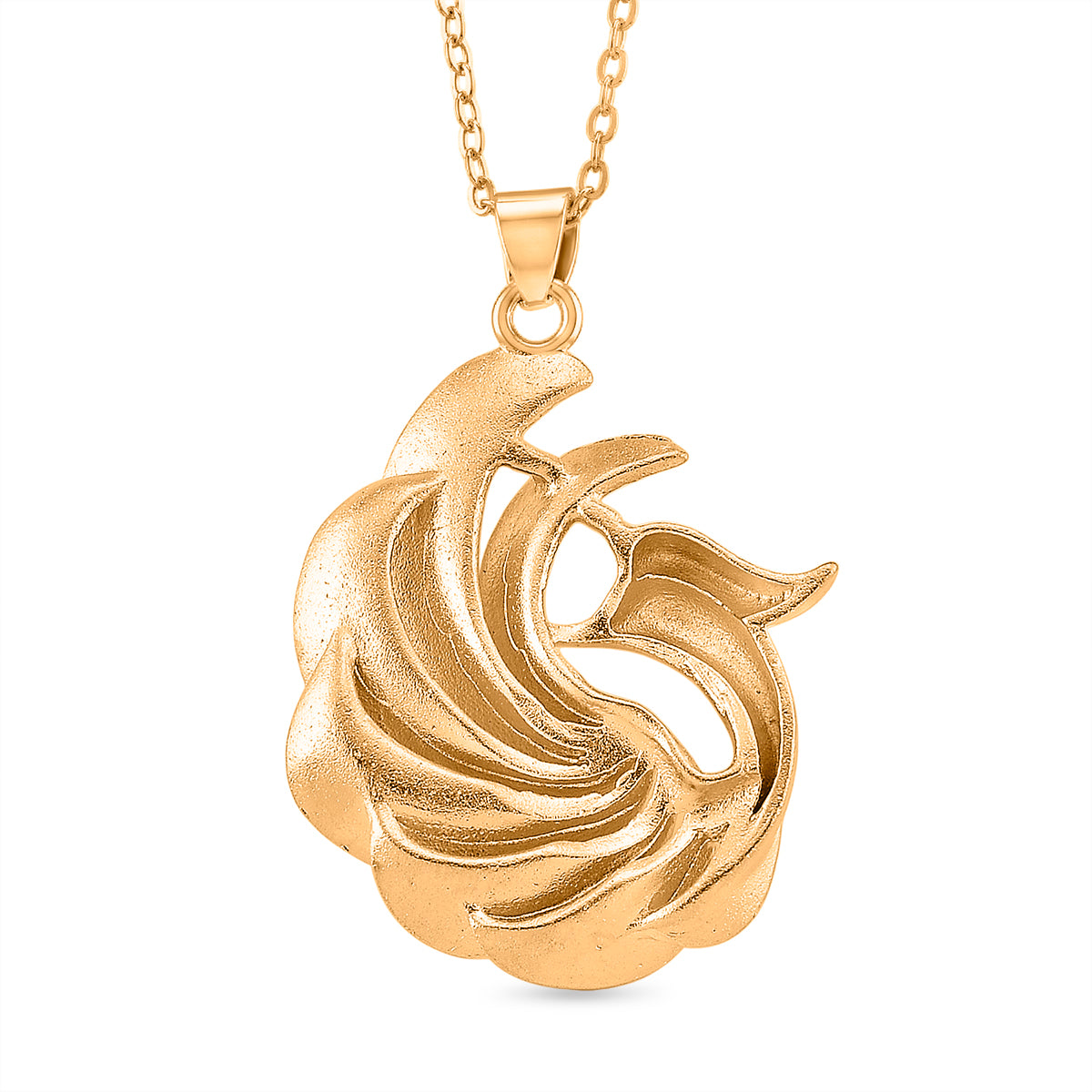 GOLD LOOKS - Pfau Halskette, Nickelfreies Messing, ca. 50 cm + 5 cm Extender, ca. 9,50g