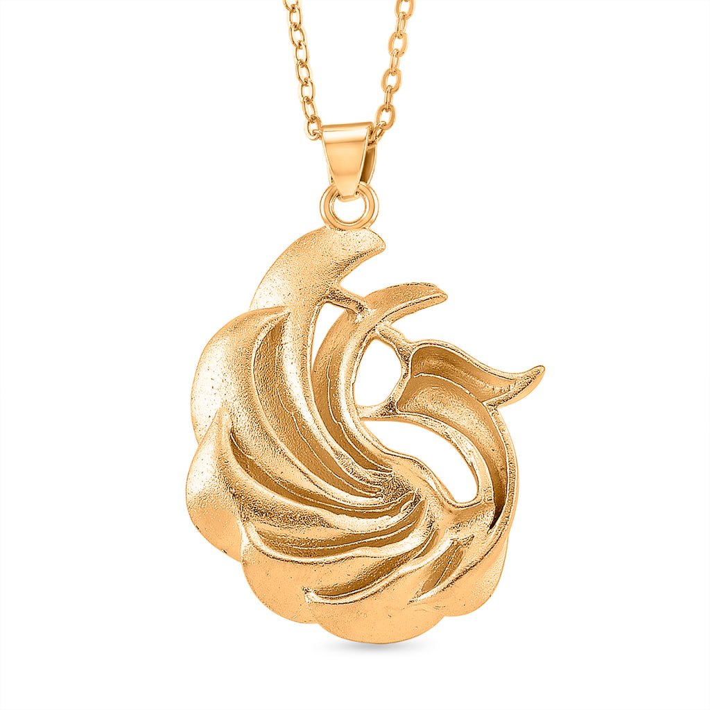 GOLD LOOKS - Pfau Halskette, Nickelfreies Messing, ca. 50 cm + 5 cm Extender, ca. 9,50g