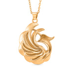 GOLD LOOKS - Pfau Halskette, Nickelfreies Messing, ca. 50 cm + 5 cm Extender, ca. 9,50g