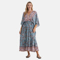 LA MAREY Kleid, Kimonoärmel, 135cm, Blau