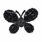 Mehrfarbiger Kristall Schmetterling Brosche, Schwarz