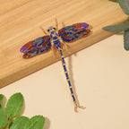 Schwarze Kristall Libelle Brosche emailliert