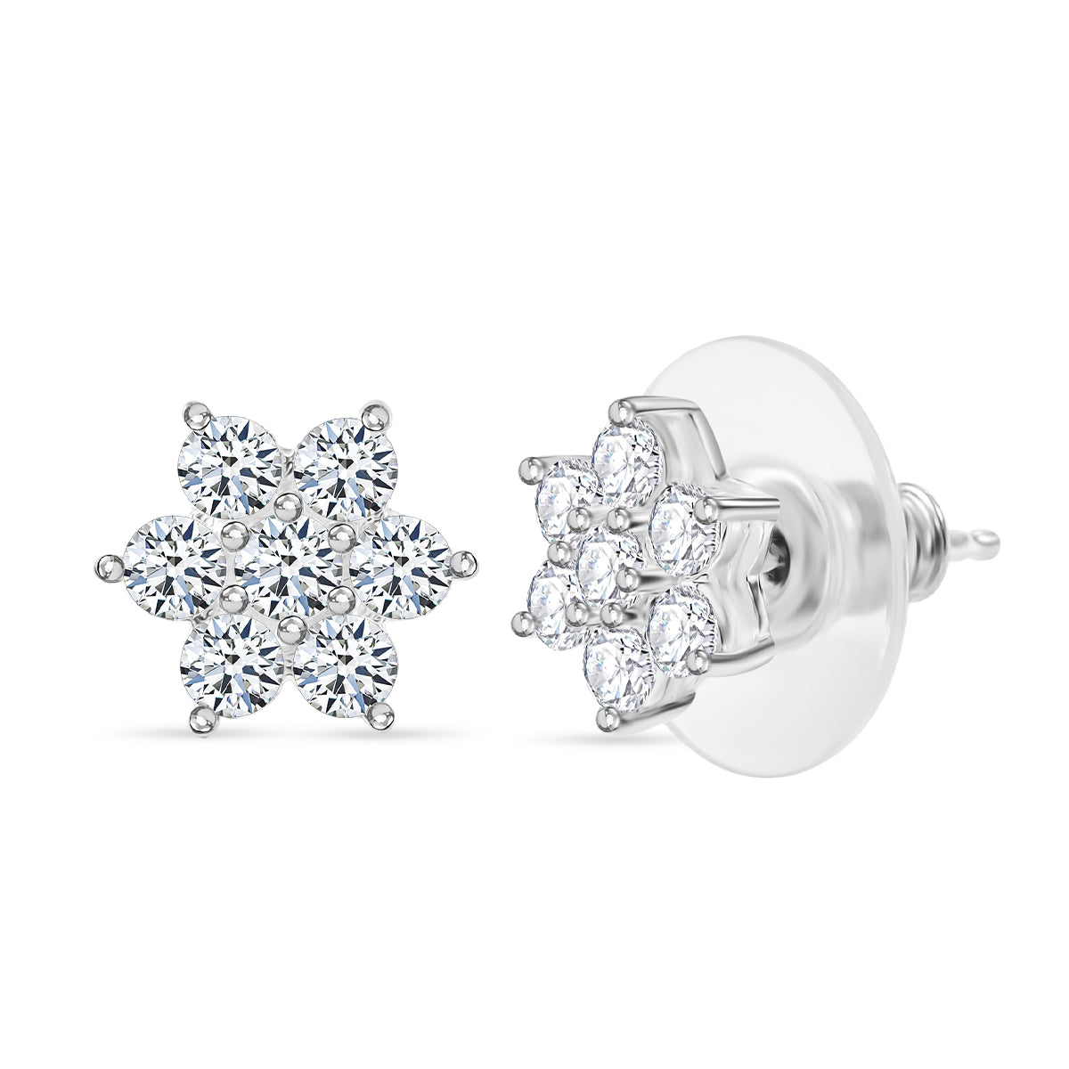 Lustro Stella Weißer Zirkonia Ohrringe 925 Silber