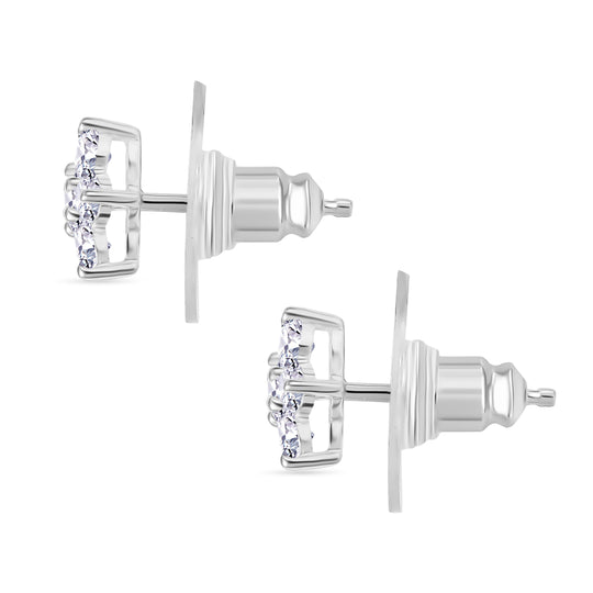 Lustro Stella Weißer Zirkonia Ohrringe 925 Silber