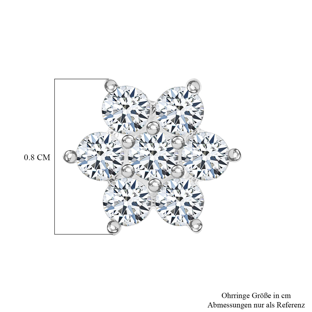 Lustro Stella Weißer Zirkonia Ohrringe 925 Silber