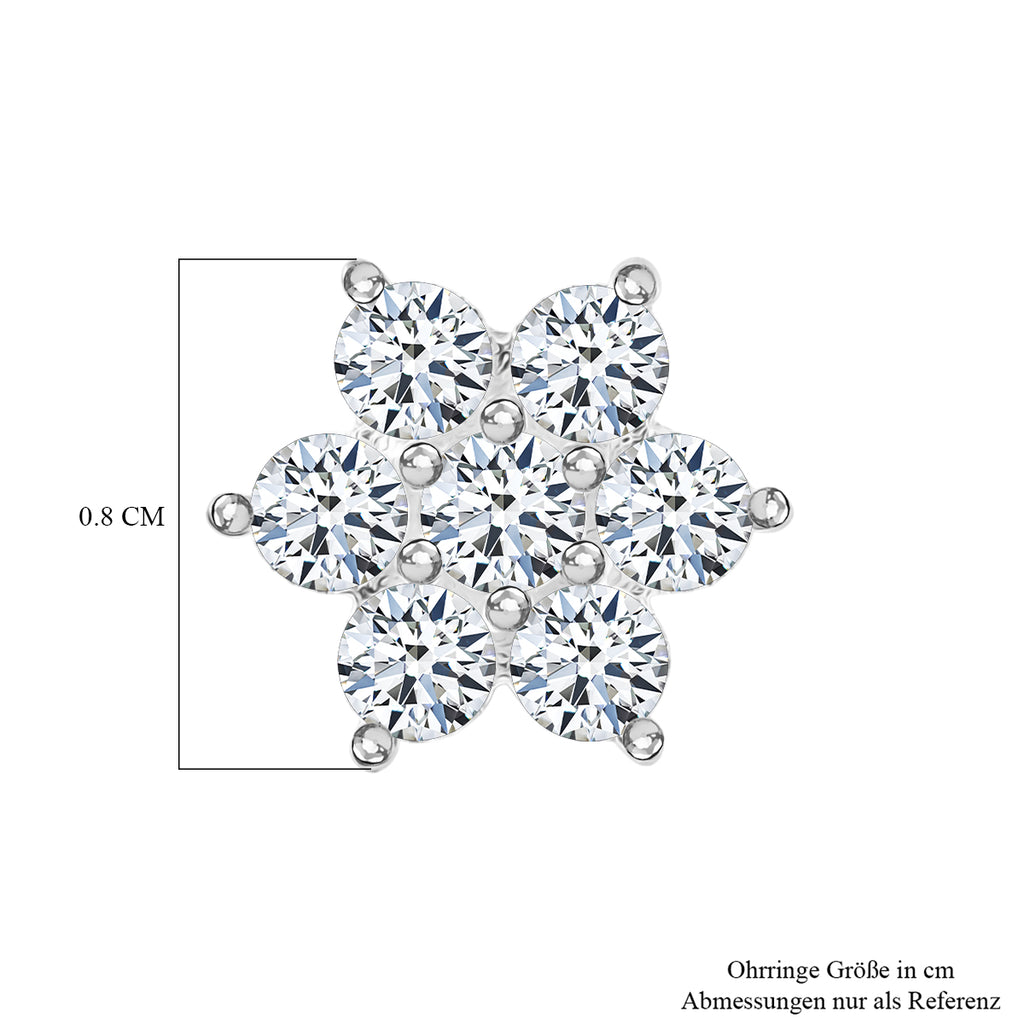 Lustro Stella Weißer Zirkonia Ohrringe 925 Silber