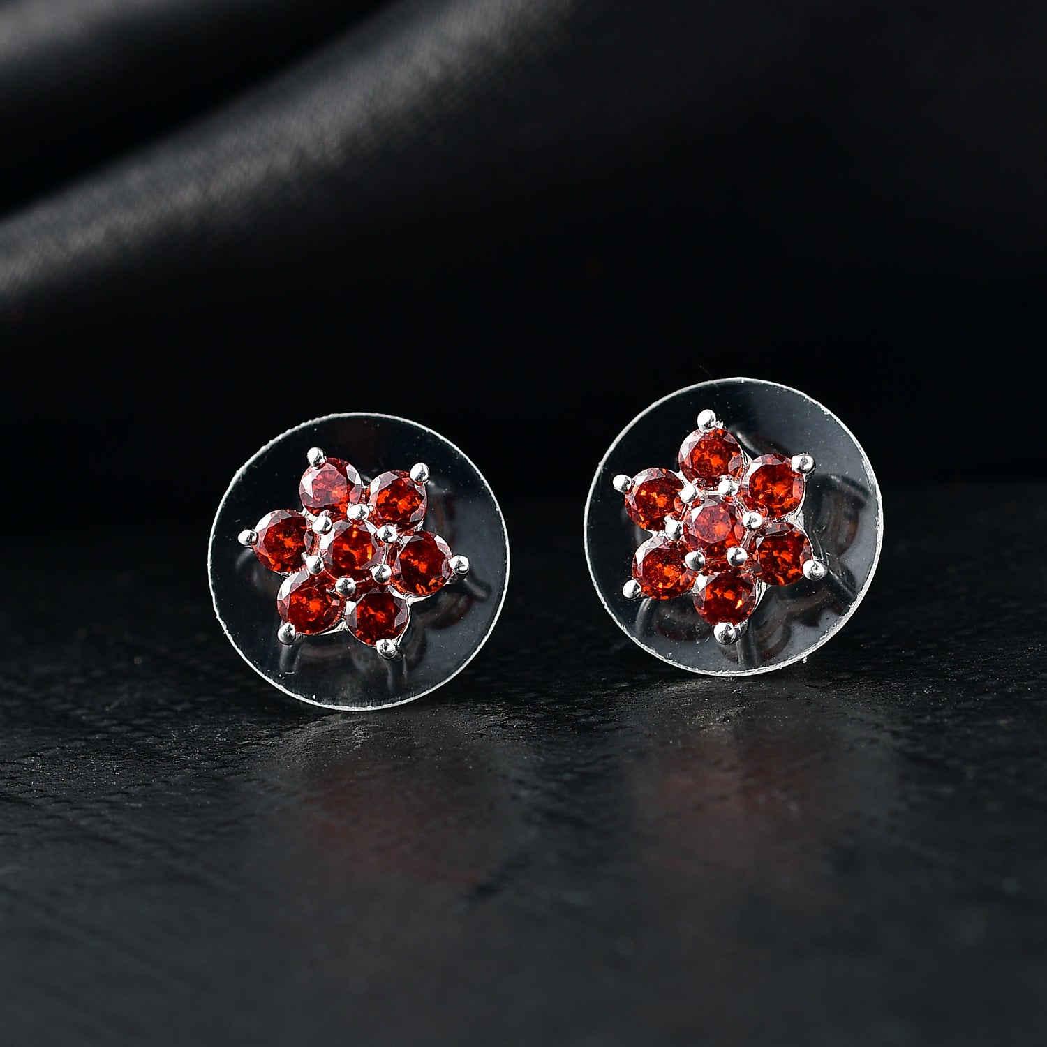 Lustro Stella Roter Zirkonia Ohrringe 925 Silber
