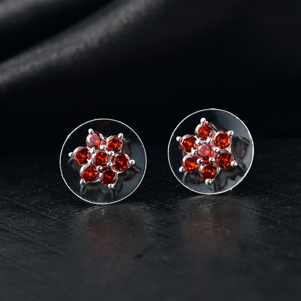 Lustro Stella Roter Zirkonia Ohrringe 925 Silber