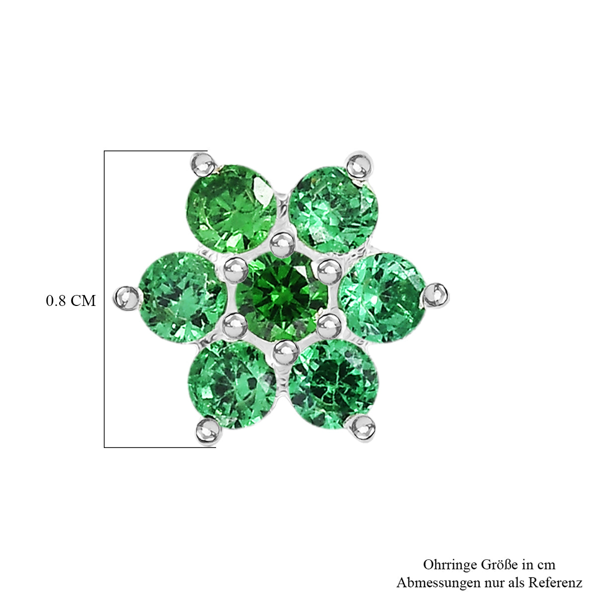 Lustro Stella Grüner Zirkonia Ohrringe 925 Silber