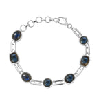 D'Joy AAA Labradorit Armband ca. 19 cm 925 Silber Rhodiniert ca. 13.90 ct