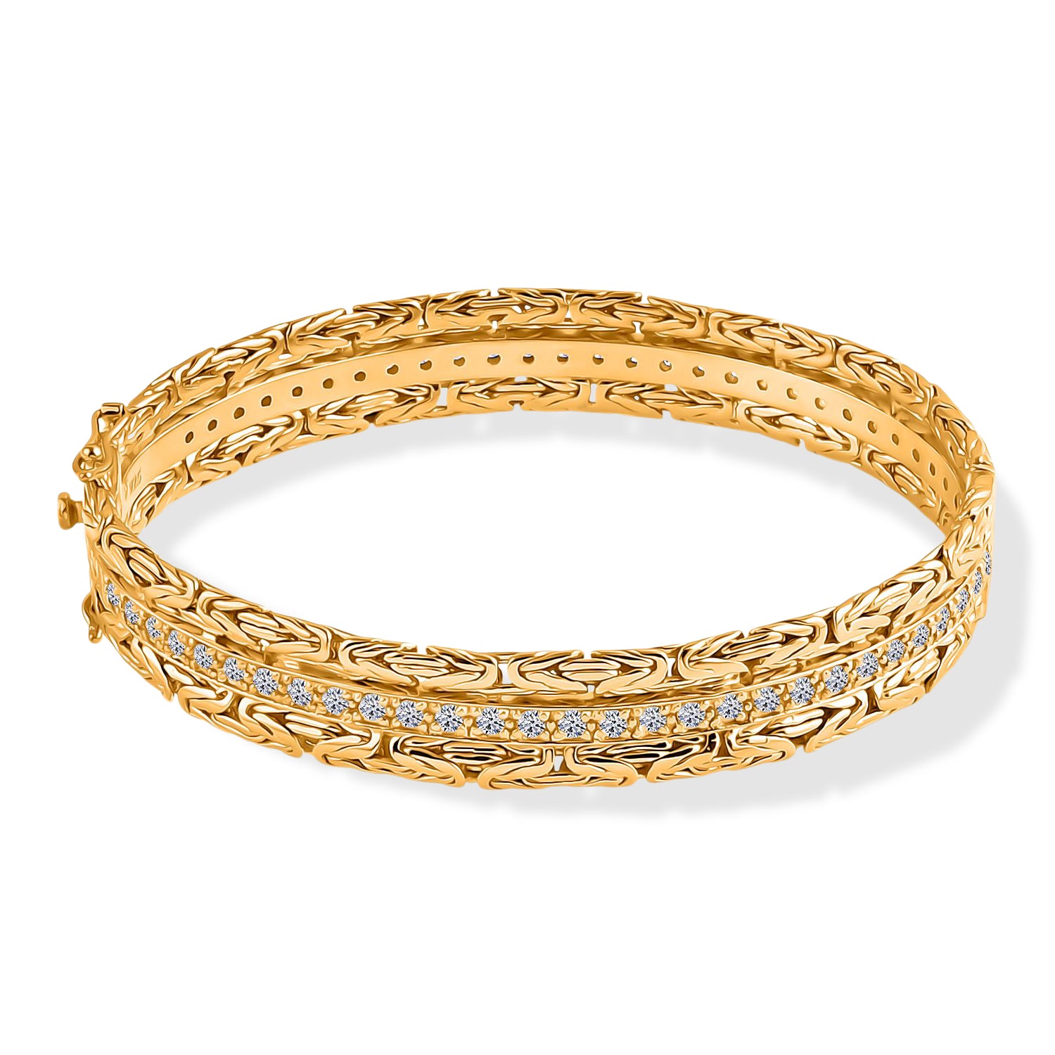 LUXURIANT DIAMOND - Lab Grown Diamant SI-GH Armreif ca. 19 cm 925 Silber 916 Gelbgold Vermeil ca. 2,50 ct.