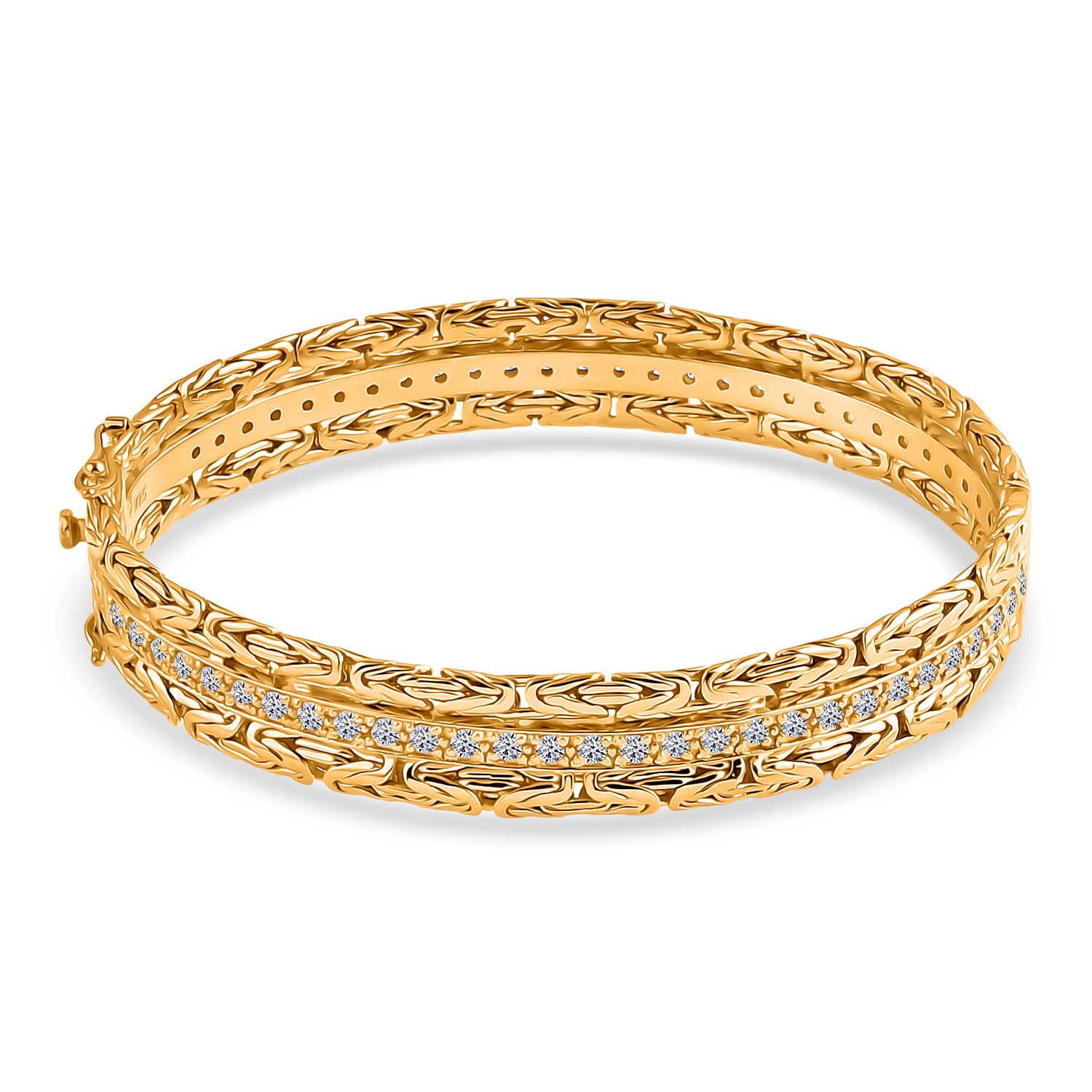 LUXURIANT DIAMOND - Lab Grown Diamant SI-GH Armreif ca. 19 cm 925 Silber 916 Gelbgold Vermeil ca. 2,50 ct.
