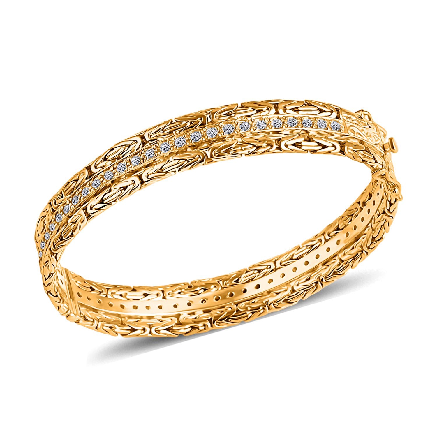 LUXURIANT DIAMOND - Lab Grown Diamant SI-GH Armreif ca. 19 cm 925 Silber 916 Gelbgold Vermeil ca. 2,50 ct.